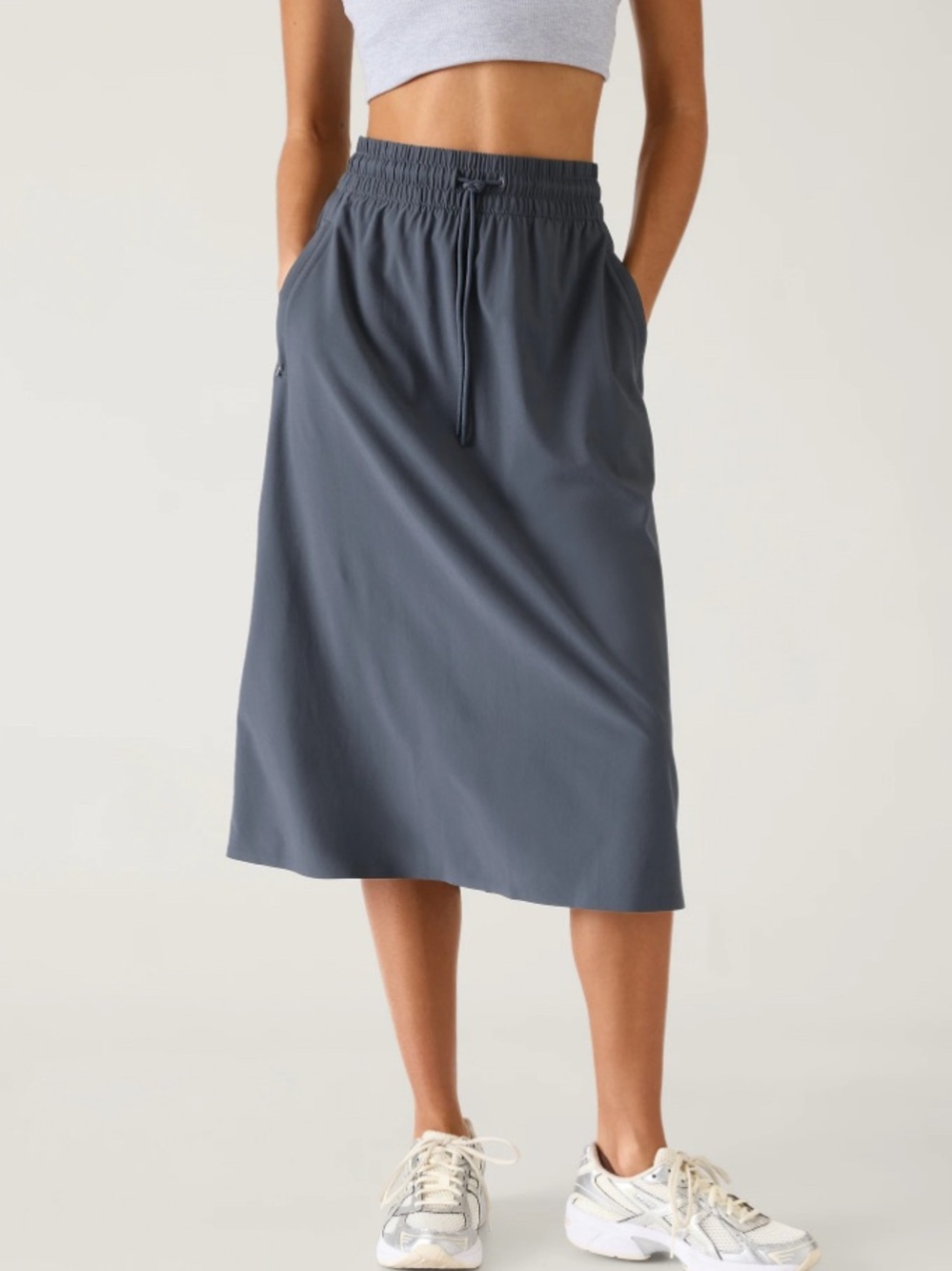 Athleta Arrival Midi Skirt Blue Gray